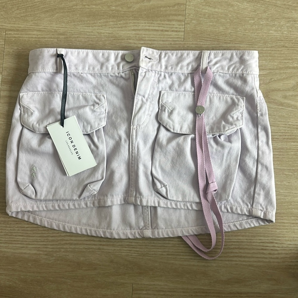 ICON DENIM GIO CARGO SKIRT IN LAVENDER size 28 - Picture 2 of 6